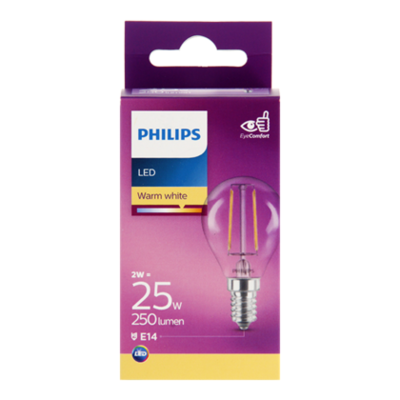 Philips LED filament kogel 25W E14 box